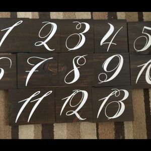 Rustic Wedding Table Number Wood Blocks